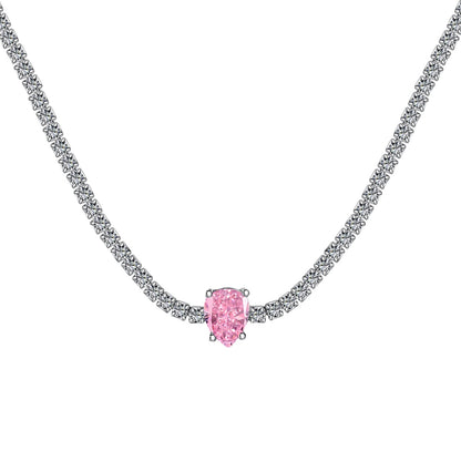 [Violet JW]1.0 carat Unique Pear Cut Tennis Necklace