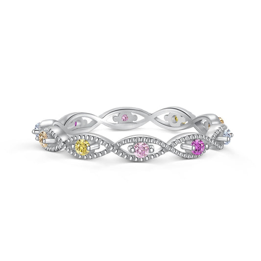 [Violet JW]Elegant Energetic Round Cut Daily Ring