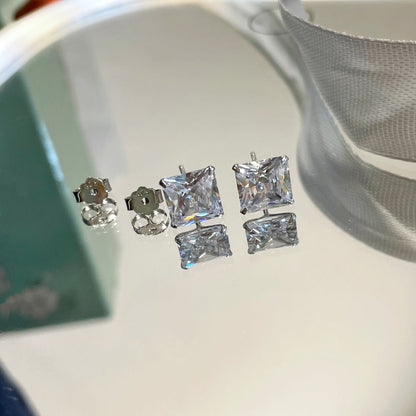 [Violet JW]Ornate Square Shape Earrings