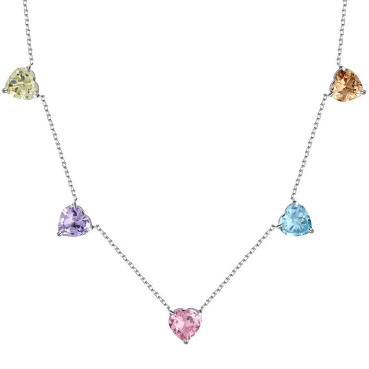 [Violet JW]Sparkling Colorful Heart Cut Necklace