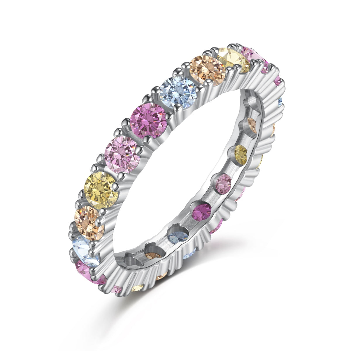 [Violet JW]Dazzling Lustrous Round Cut Tennis Ring