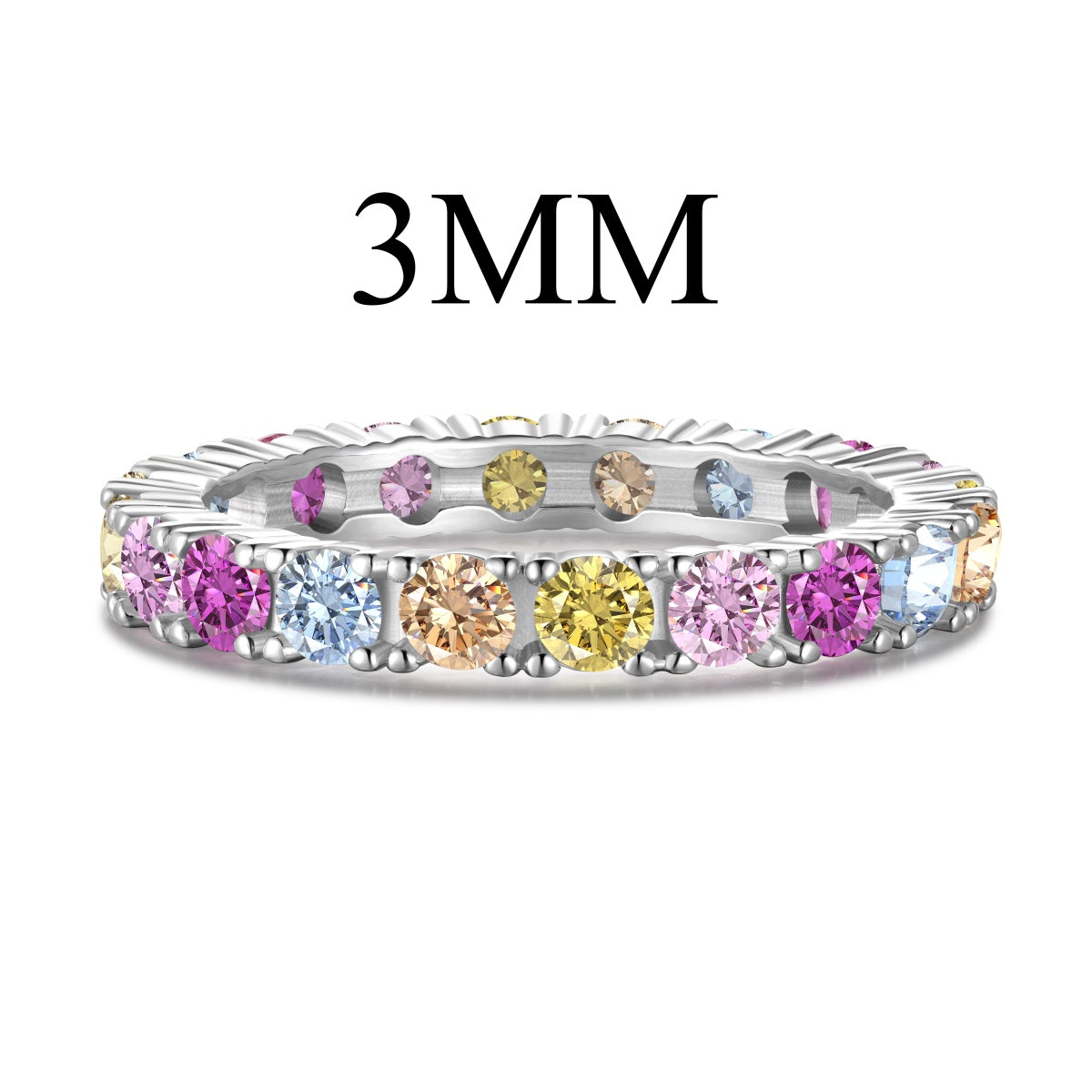 [Violet JW]Dazzling Lustrous Round Cut Tennis Ring
