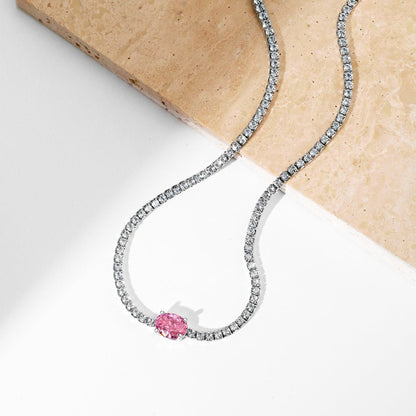 [Violet JW]1.0 Carat Shining Oval Cut Necklace