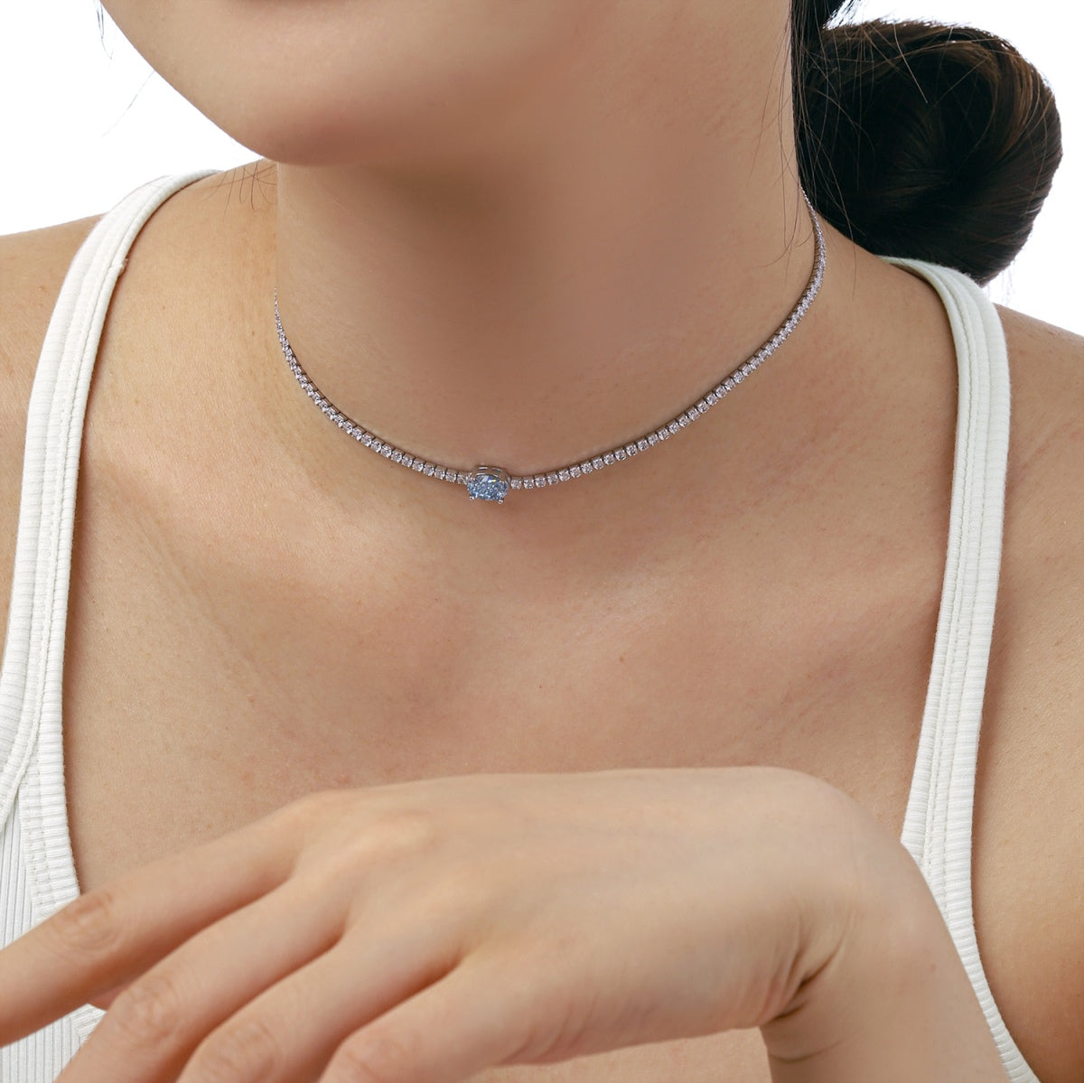 [Violet JW]1.0 Carat Shining Oval Cut Necklace