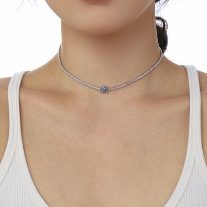 [Violet JW]1.0 Carat Shining Oval Cut Necklace