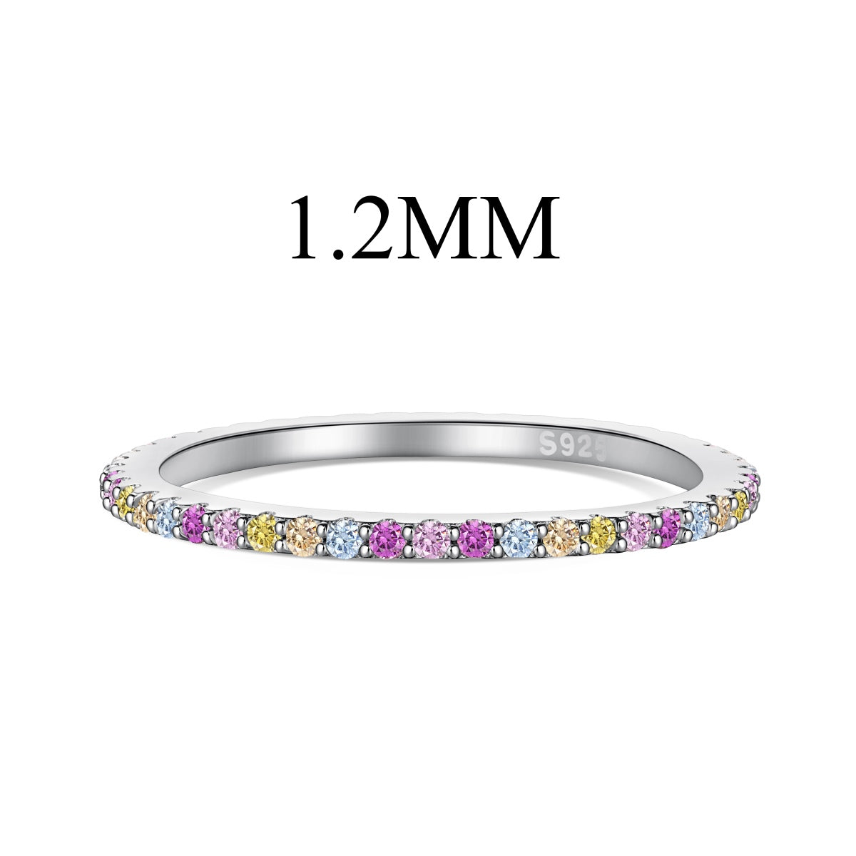 [Violet JW]Ornate Colorful Round Cut Tennis Ring