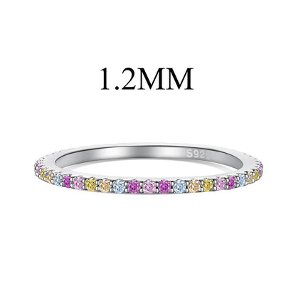 [Violet JW]Ornate Colorful Round Cut Tennis Ring
