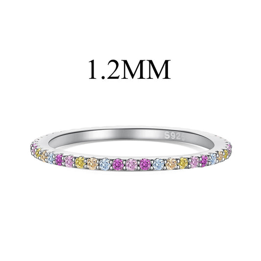 [Violet JW]Ornate Colorful Round Cut Tennis Ring