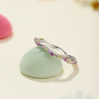 [Violet JW]Dainty Colorful Round Cut Party Ring