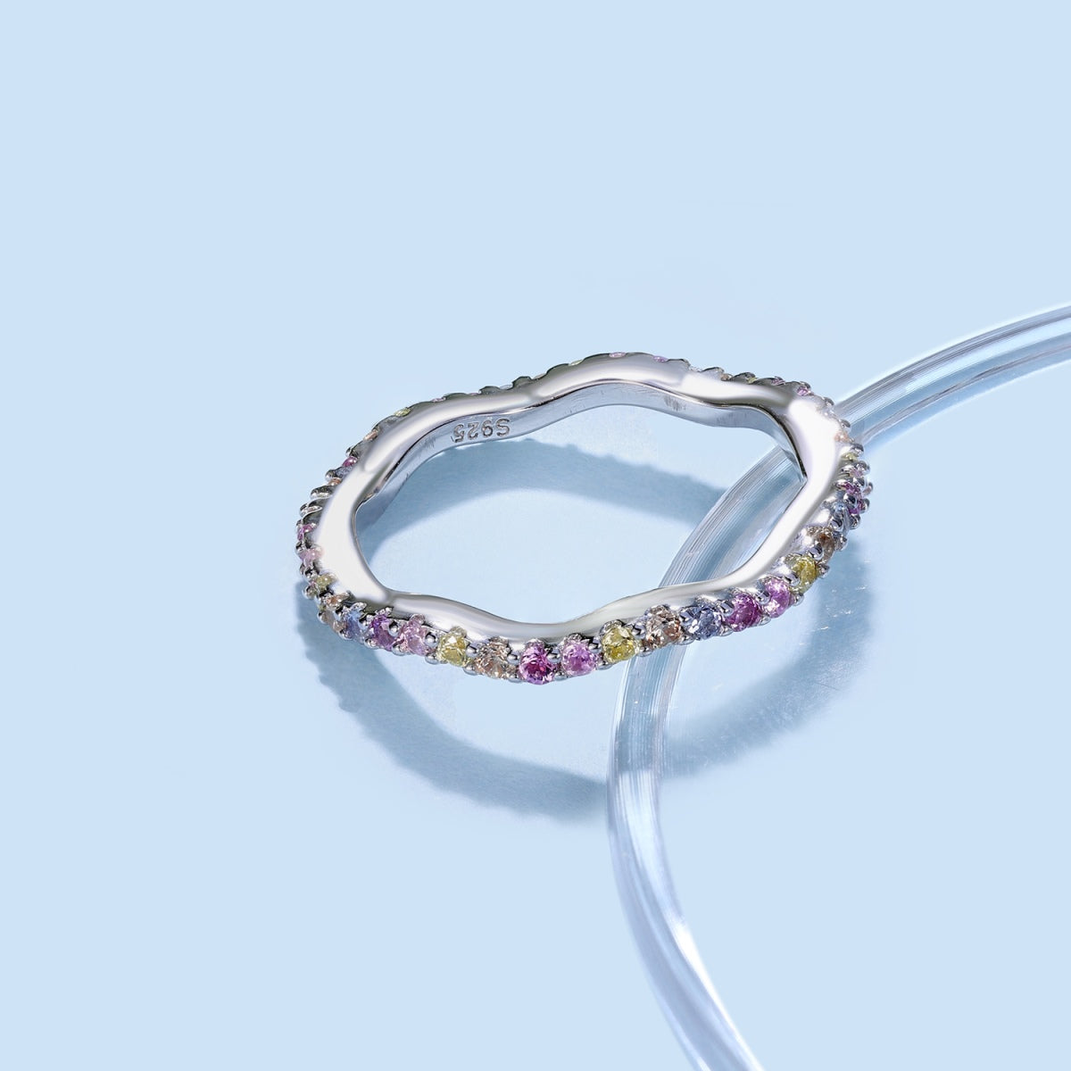 [Violet JW]Dainty Colorful Round Cut Party Ring