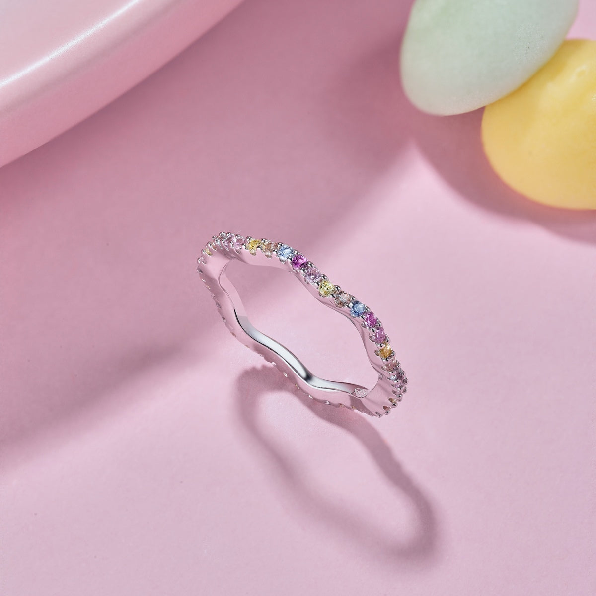[Violet JW]Dainty Colorful Round Cut Party Ring