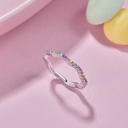 [Violet JW]Dainty Colorful Round Cut Party Ring