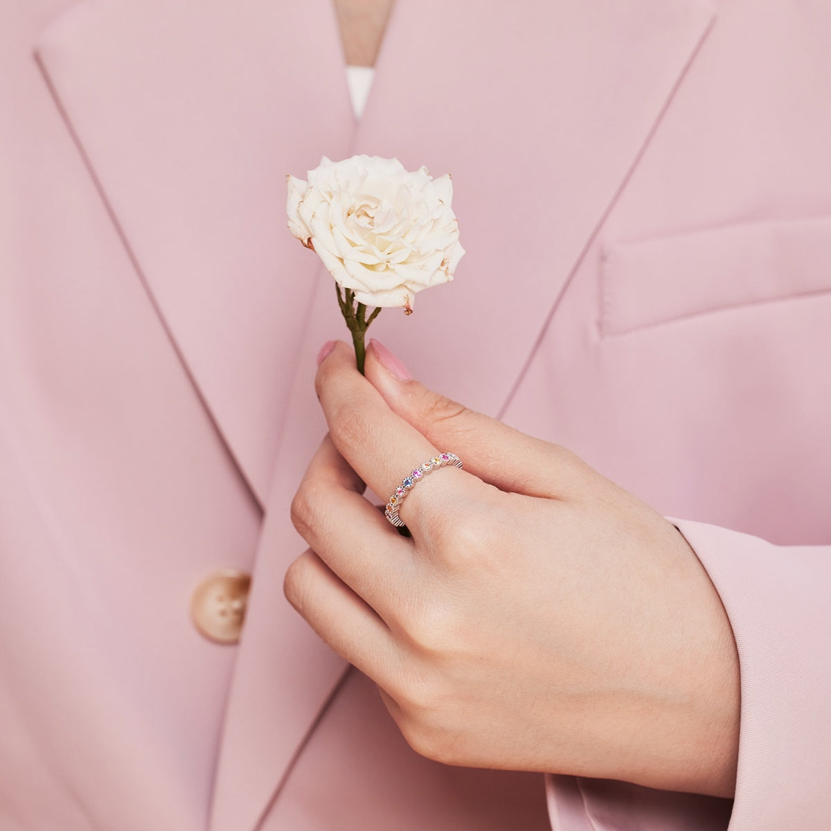 [Violet JW]Unique Scintillating Round Cut Daily Ring