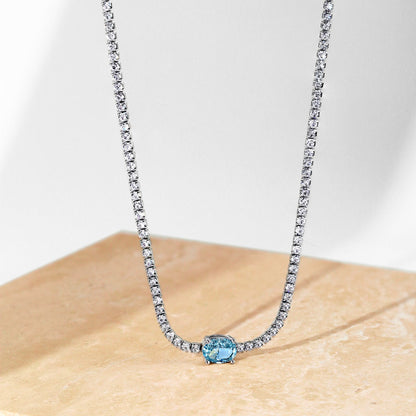 [Violet JW]1.0 Carat Shining Oval Cut Necklace