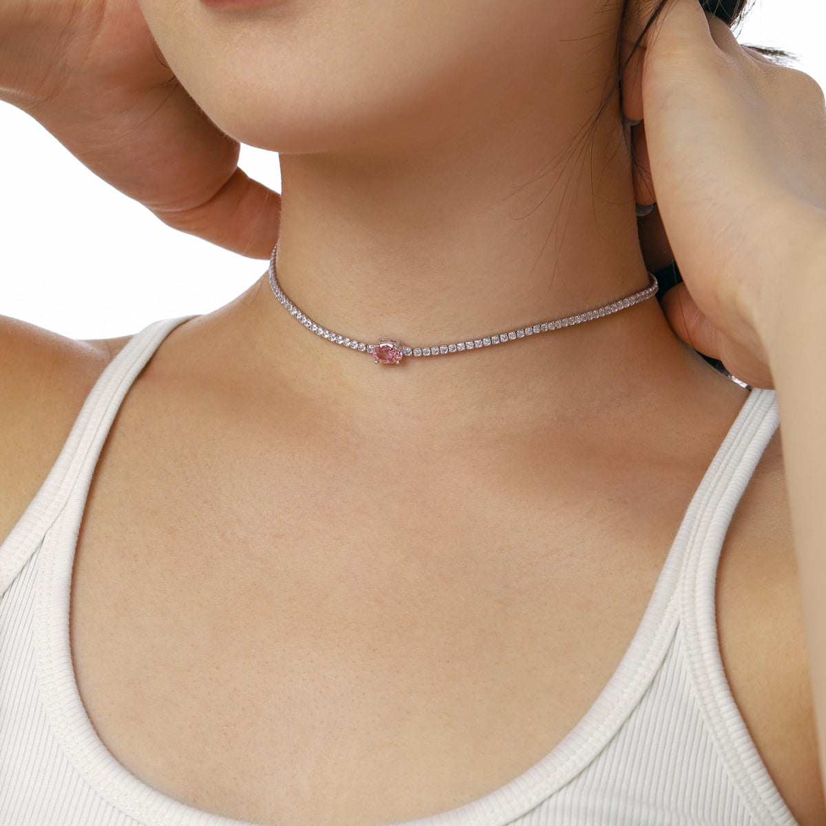 [Violet JW]1.0 Carat Shining Oval Cut Necklace