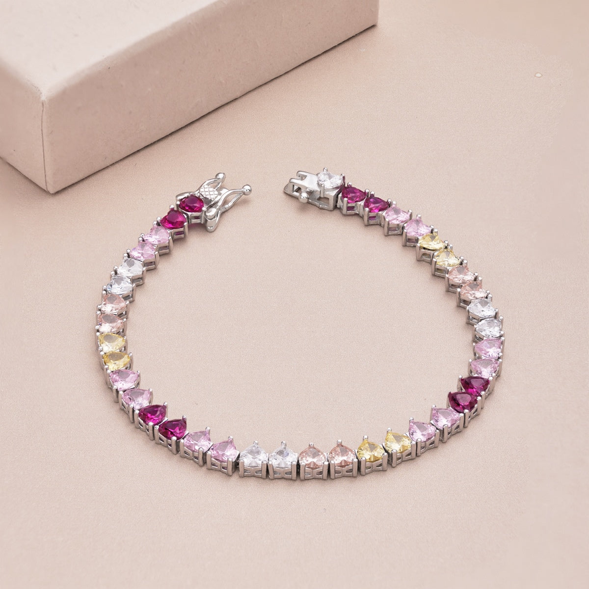 [Violet JW]Luxurious Colorful Romantic Heart Shape Lover Bracelet