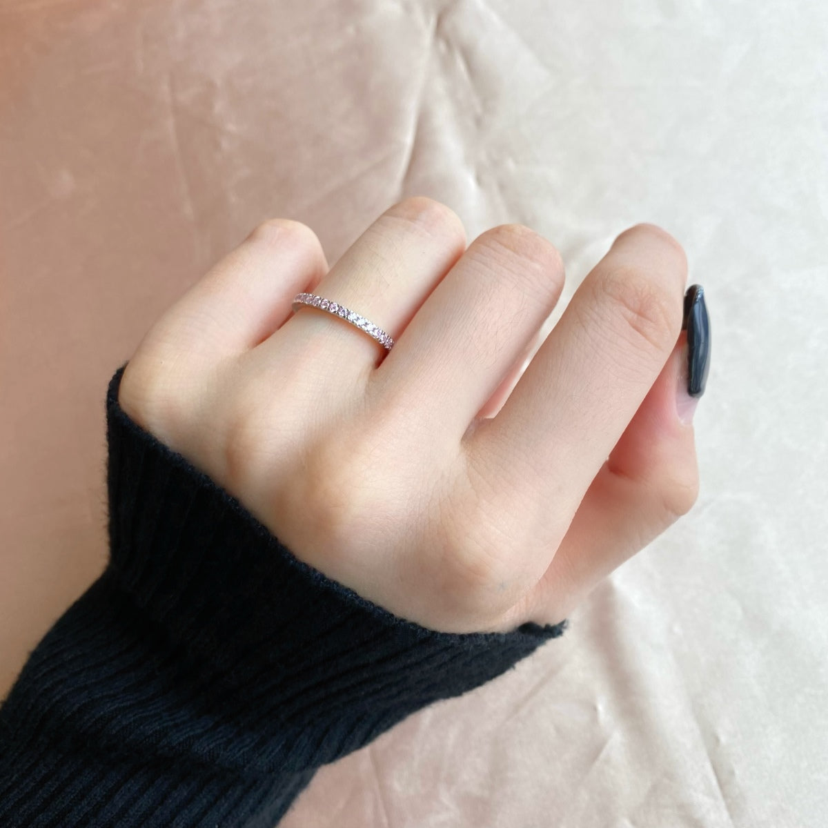 [Violet JW]Delicate Sparkling Round Cut Daily Ring