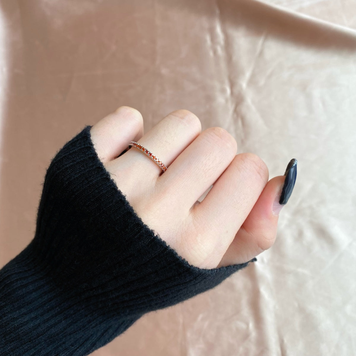 [Violet JW]Delicate Sparkling Round Cut Daily Ring