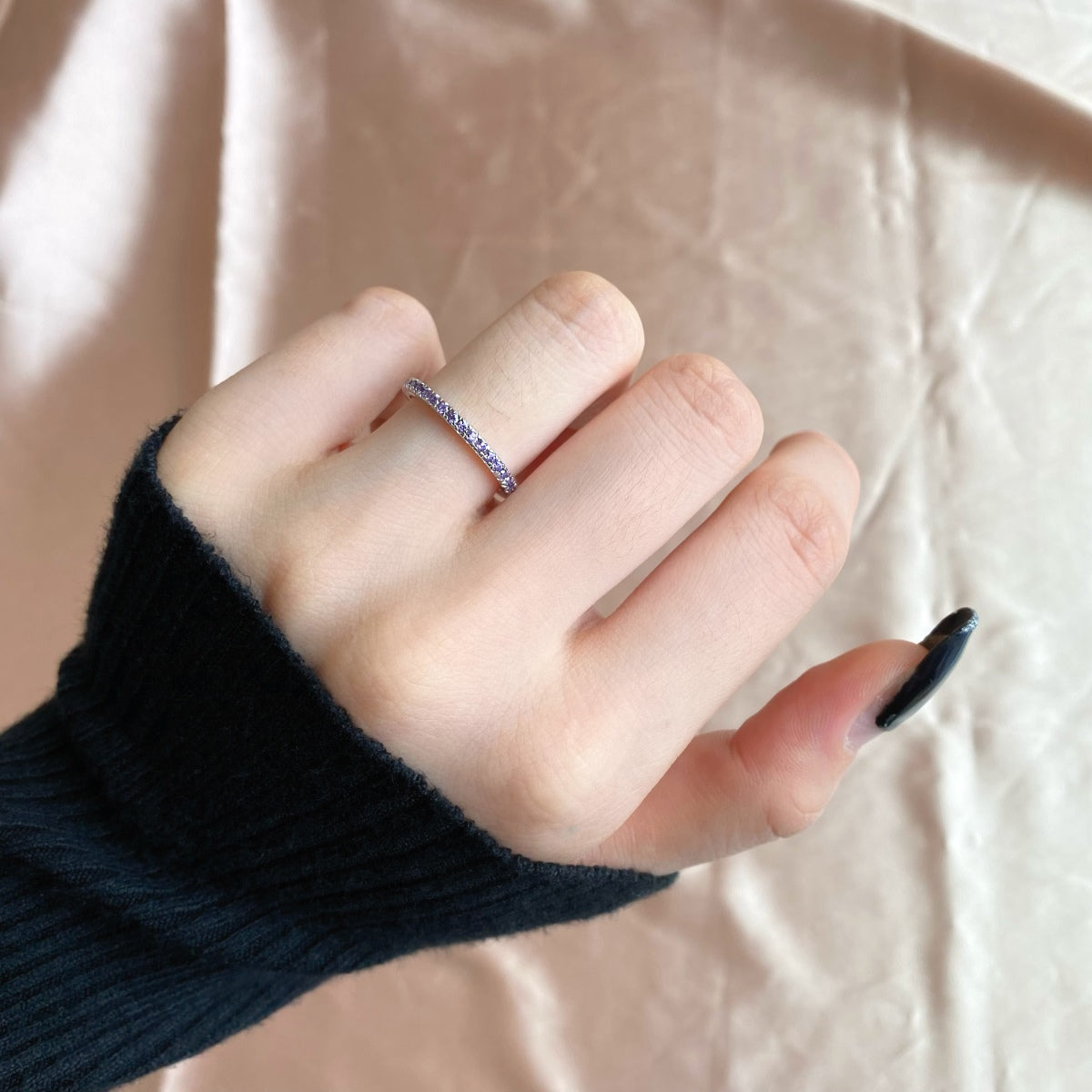[Violet JW]Delicate Sparkling Round Cut Daily Ring