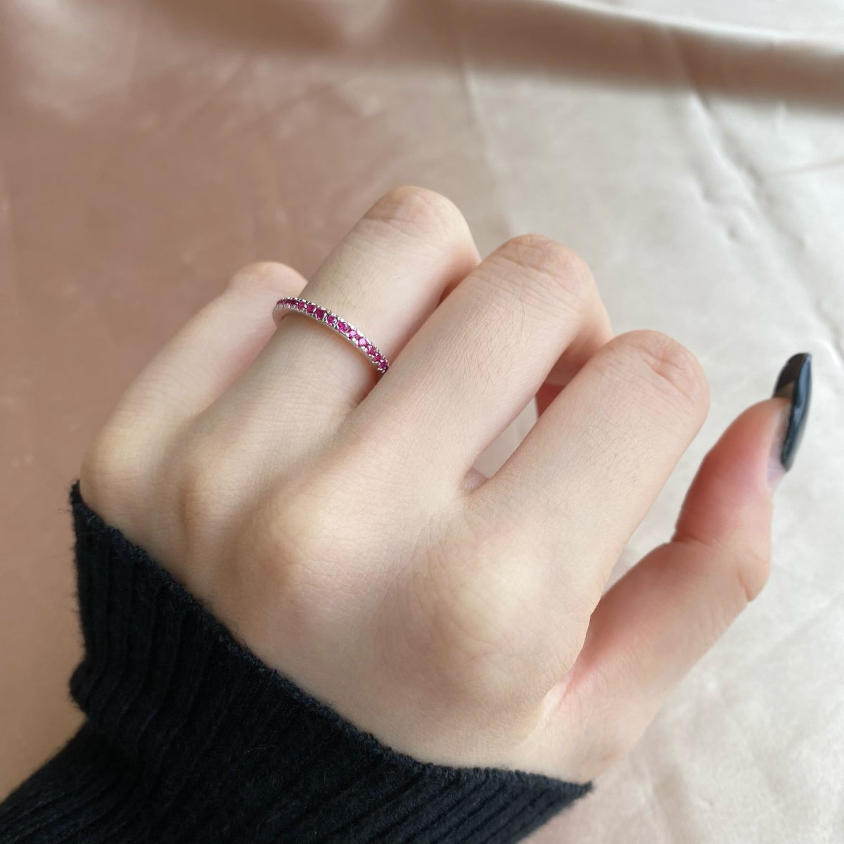 [Violet JW]Delicate Sparkling Round Cut Daily Ring