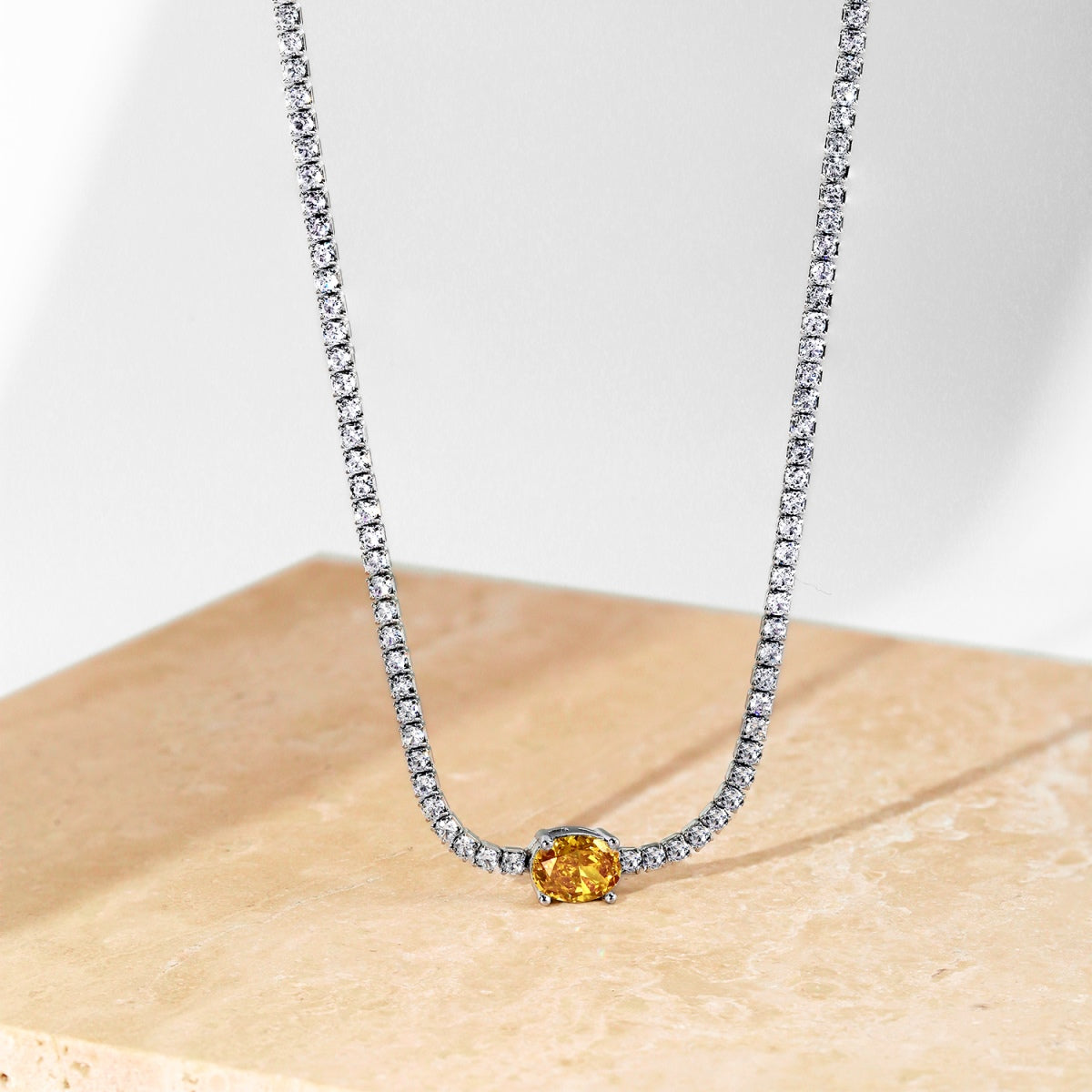 [Violet JW]1.0 Carat Shining Oval Cut Necklace