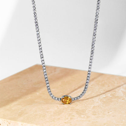[Violet JW]1.0 Carat Shining Oval Cut Necklace