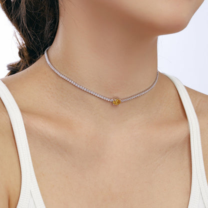 [Violet JW]1.0 Carat Shining Oval Cut Necklace