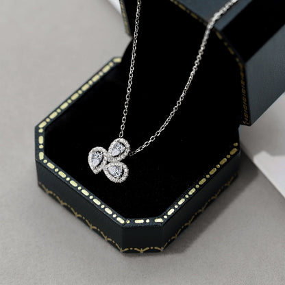 [Violet JW]Elegant Flower Shape Pear Cut Necklace