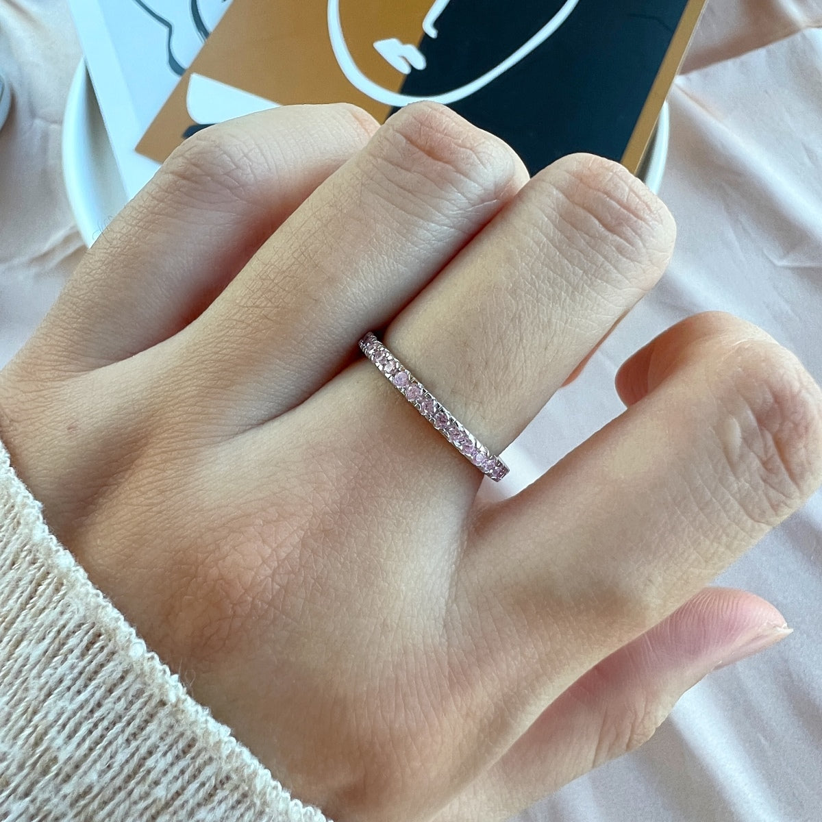 [Violet JW]Delicate Sparkling Round Cut Daily Ring