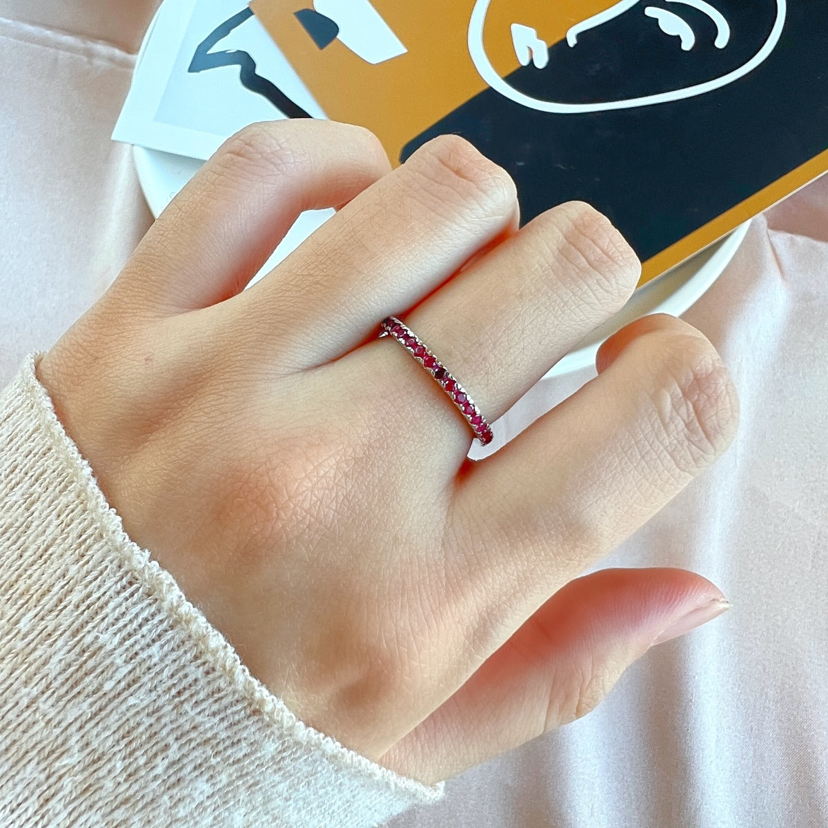 [Violet JW]Delicate Sparkling Round Cut Daily Ring