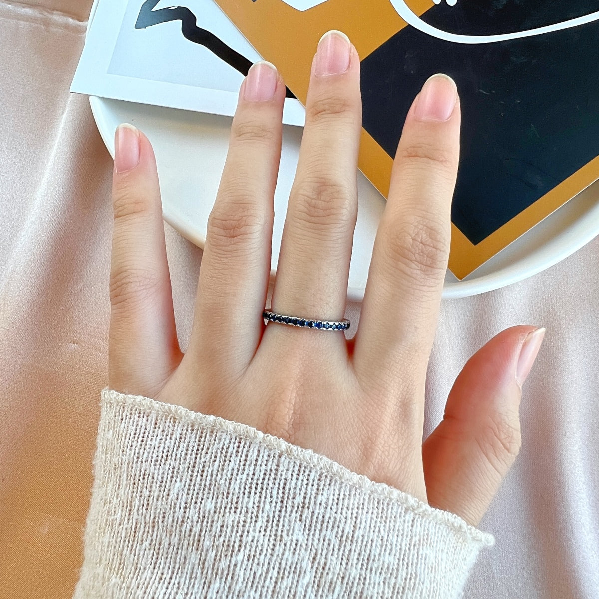 [Violet JW]Delicate Sparkling Round Cut Daily Ring