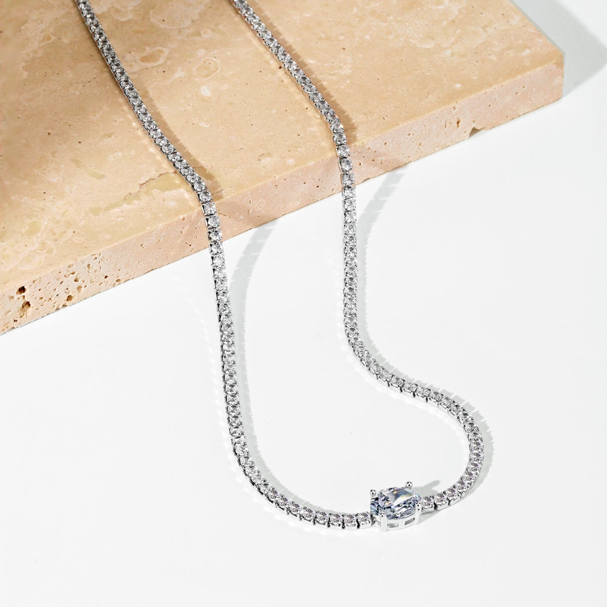 [Violet JW]1.0 Carat Shining Oval Cut Necklace