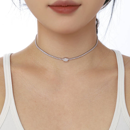 [Violet JW]1.0 Carat Shining Oval Cut Necklace