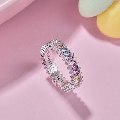 [Violet JW]Splashy Ornate Emerald Cut Cocktail Ring