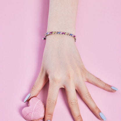 [Violet JW]Ornate Sparkling Multi Cut Party Bracelet