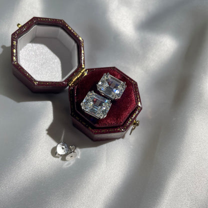 [Violet JW]Dazzling Square Shape Earrings