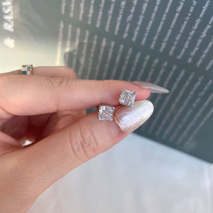 [Violet JW]1.0 Carat Radiant Princess Cut Wedding Earrings