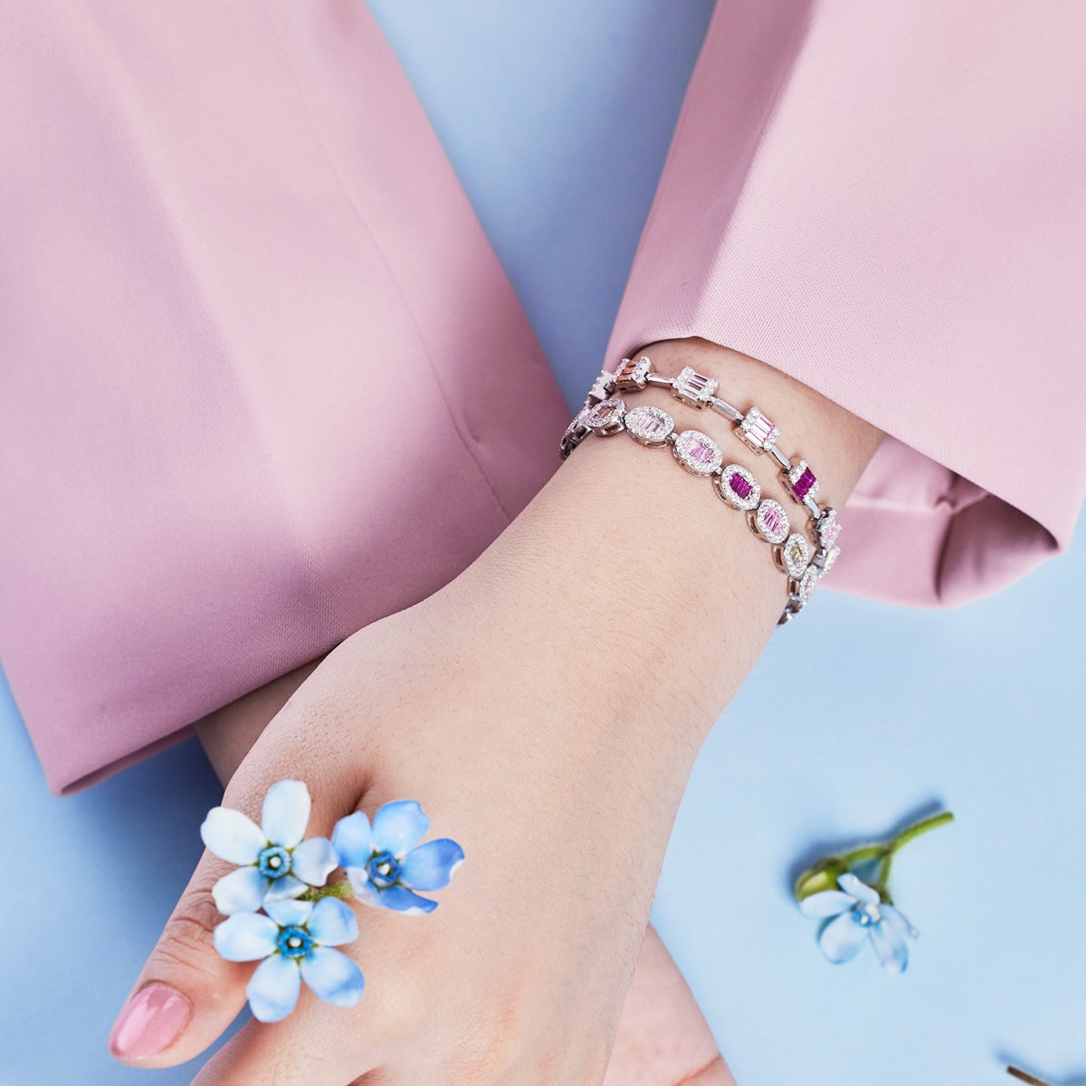 [Violet JW]Dainty Charming Emerald Cut Daily Bracelet