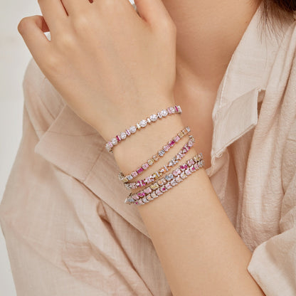 [Violet JW]Delicate Colorful Emerald Cut Party Bracelet