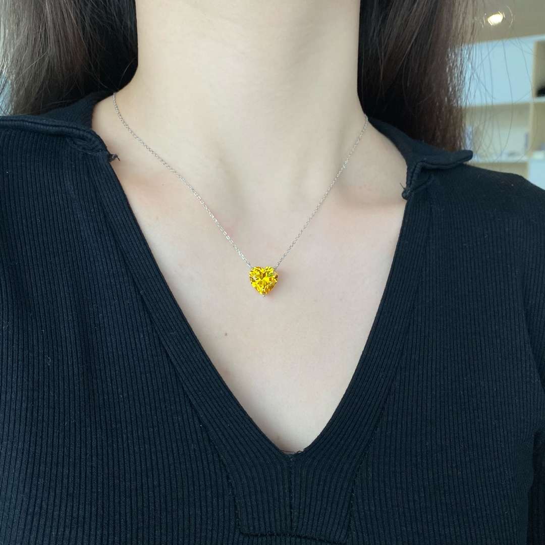 [Violet JW]6.0 carat Radiant Heart Shape Necklace