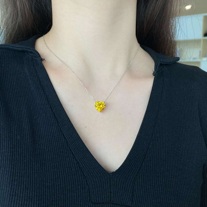 [Violet JW]6.0 carat Radiant Heart Shape Necklace
