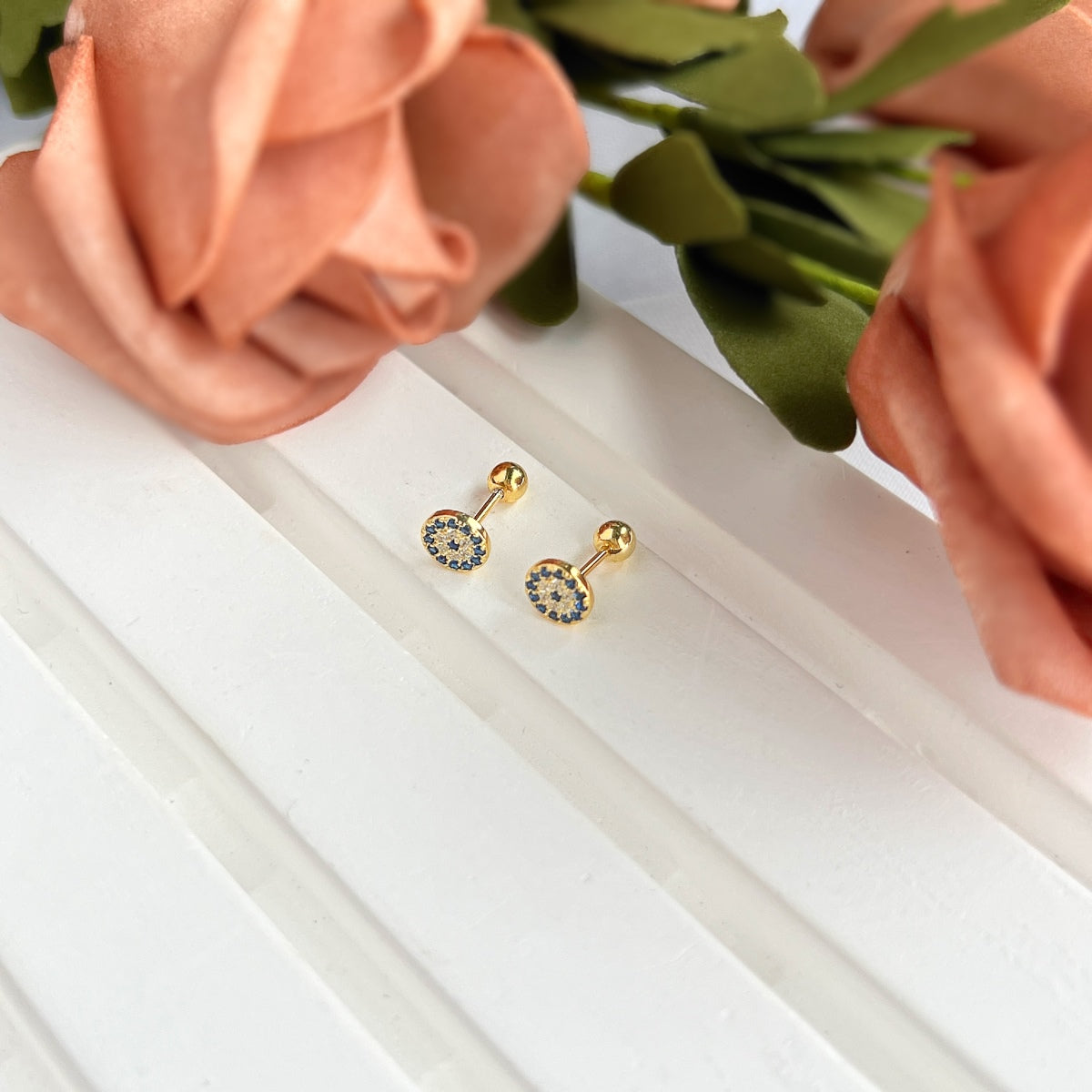 [Violet JW]Devil's Eye Ear Bone Nail Earrings
