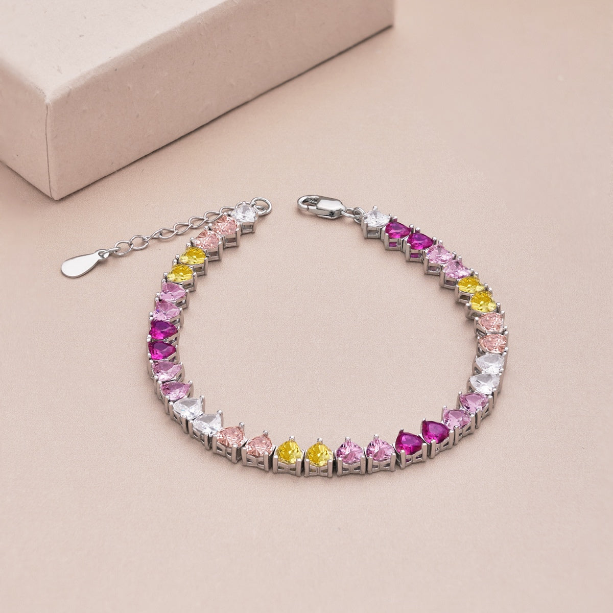 [Violet JW]Luxurious Colorful Romantic Heart Shape Lover Bracelet