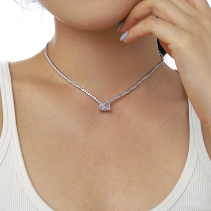 [Violet JW]4.0 Carat Elegant Radiant Cut Necklace