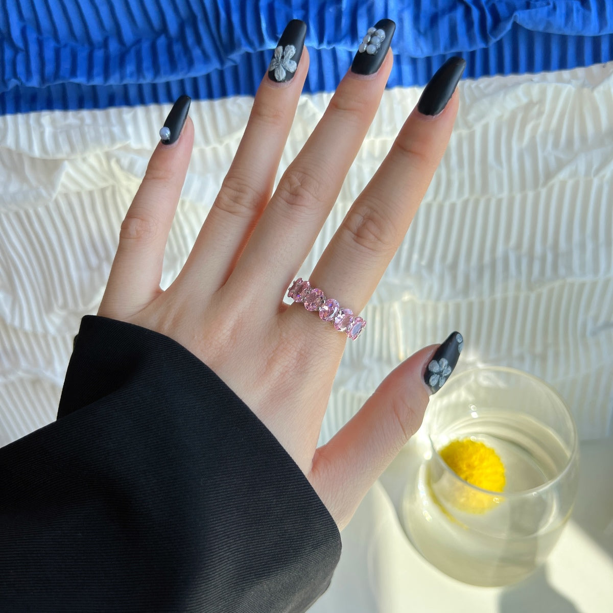 [Violet JW]Dainty Elongated Cushion Cut Tennis Ring