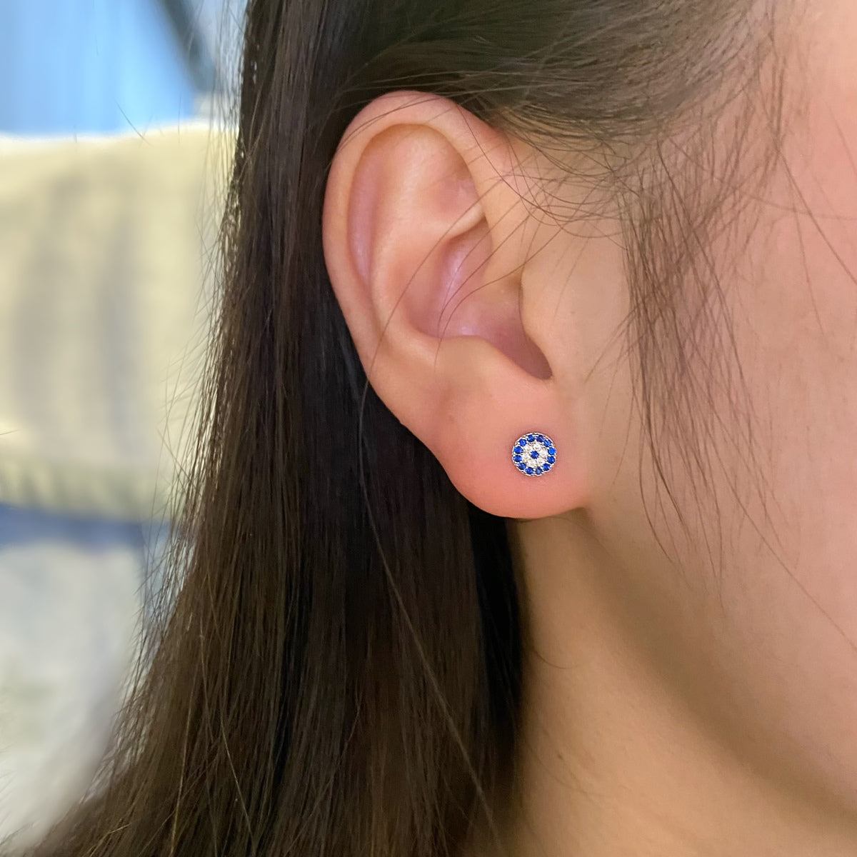 [Violet JW]Devil's Eye Ear Bone Nail Earrings