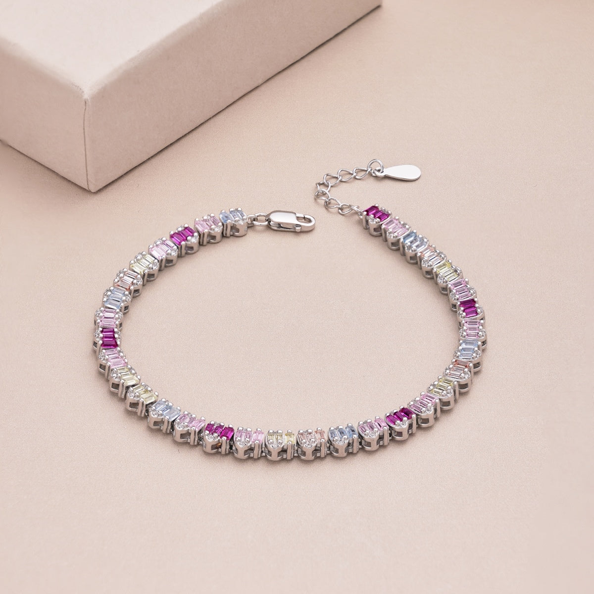 [Violet JW]Delicate Colorful Emerald Cut Party Bracelet