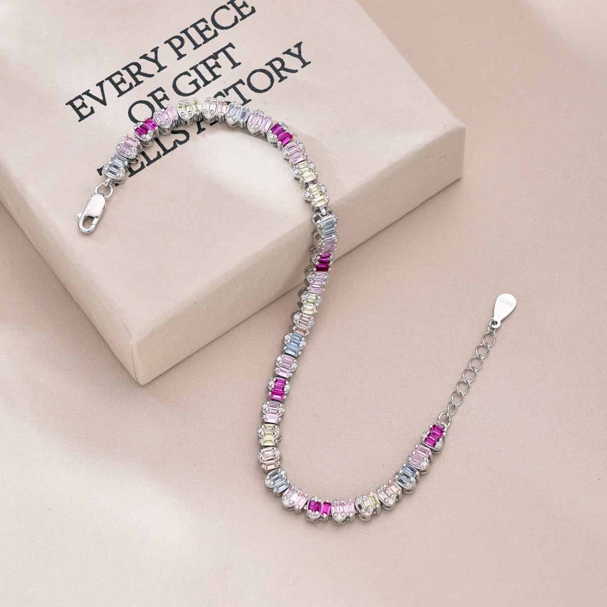 [Violet JW]Delicate Colorful Emerald Cut Party Bracelet