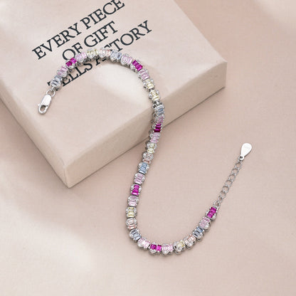 [Violet JW]Delicate Colorful Emerald Cut Party Bracelet