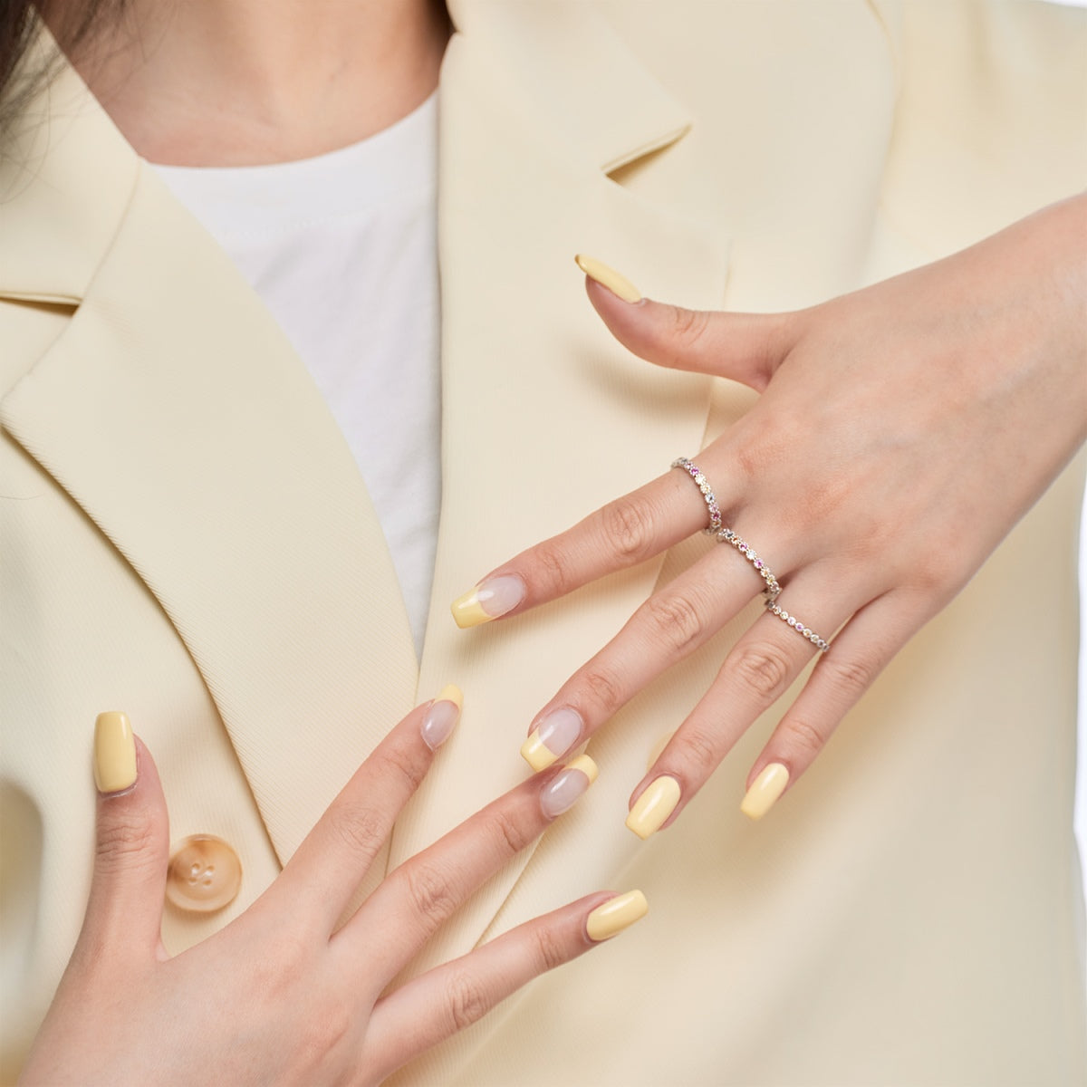 [Violet JW]Dazzling Lustrous Round Cut Tennis Ring